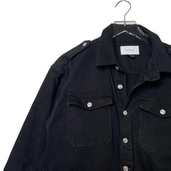 Current Elliot Black Shortall Denim Long Sleeve Collared Women’s Romper Sz 4 - Picture 3 of 13
